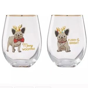 New Cambridge Frenchie‎ Stemless Wine Glasses Set of 2 - 18 oz